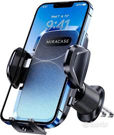 Porta Cellulare Auto Doppio Gancio Ultra Stabile