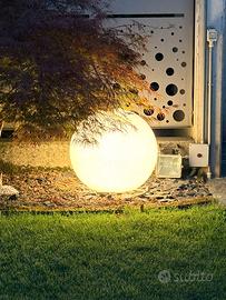 Lampada sfera da giardino bianca - globo luminoso