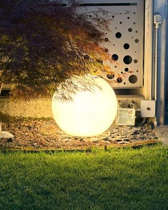 Lampada sfera da giardino bianca - globo luminoso