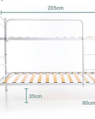 Letto a castello scomponibile metallo bianco