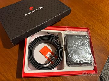 Portafogli e cintura in pelle Pierre Cardin