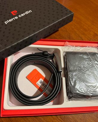 Portafogli e cintura in pelle Pierre Cardin