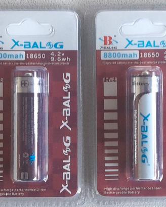 4 Batterie 18650 Polo Sporgente 4,2V 8800 mAh