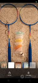 Coppia di racchette badminton con 6 volani