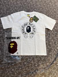 t-shirt chrome heart x bape