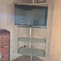 Mobile tv ad angolo orientabile 3 Mensole Vetro