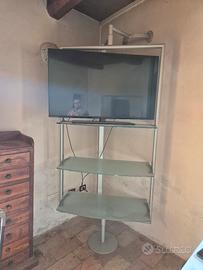 Mobile tv ad angolo orientabile 3 Mensole Vetro