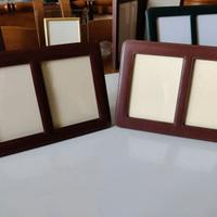 Due portaritratti vintage in pelle marrone