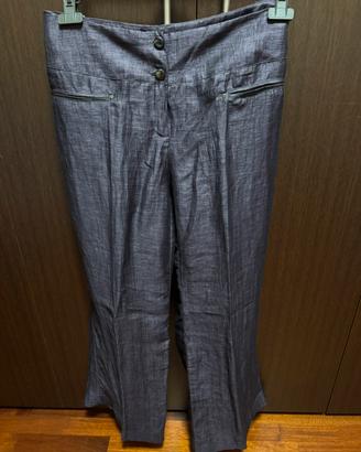 Pantalone di lino Fiorella Rubino Viola