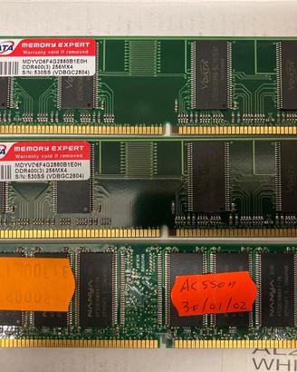 Coppia RAM DDR400 512mb Vdata