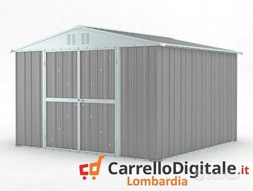 Casetta giardino in acciaio 327x307 grigio chiaro