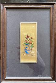 Quadro vintage in foglia oro 22 carati