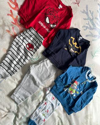 Set 3 pigiami in cotone 18-24 mesi