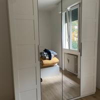 Armadio Ikea, quattro ante bianco con specchiere