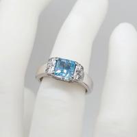 COD.51.26 ANELLO ORO BIANCO 18K 750 ACQUAMARINA