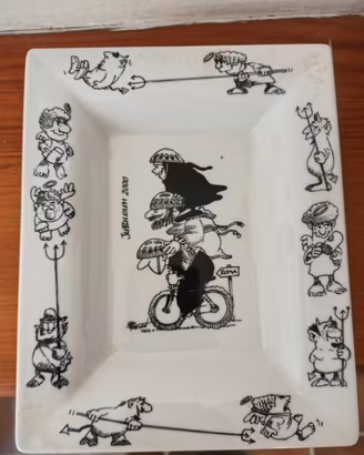 Vassoio "Jubileum 2000" Vignetta Originale Ugo Fur