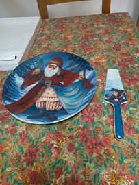 Piatto natalizio per panettone con paletta nuovo