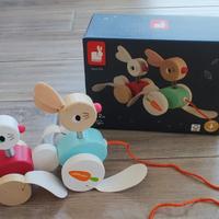 Coniglietti in legno da trainare primi passi Janod