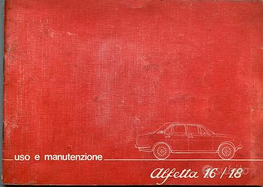 Manuale Uso e Manutenzione Alfetta 1.6 / 1.8