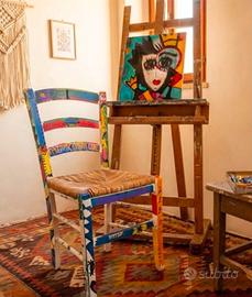 Sedia design dipinta a mano