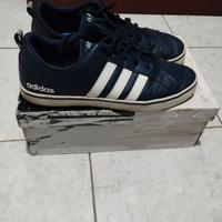 Scarpe Sneakers Adidas VS Pace B74493 Pelle Blu 44