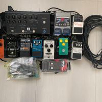 Pedalboard completa di amplificatore e pedali