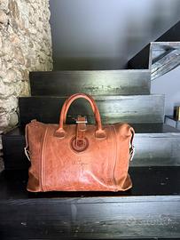 Borsone weekend pelle naturale cuoio artigianale