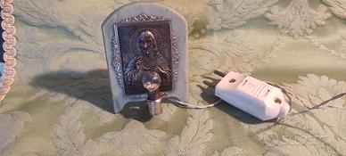 Targa sacra religiosa da appoggio con luce vintage