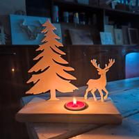 decorazioni natalizie cervo pino 