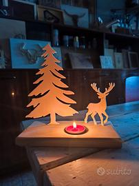 decorazioni natalizie cervo pino 