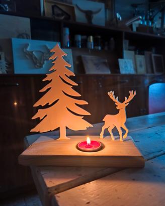 decorazioni natalizie cervo pino 