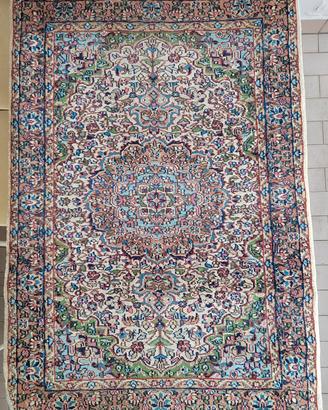 Tappeto Persiano Kerman Vintage Annodato a Mano