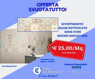 Rivestimento effetto maiolica 35x100 rettificato