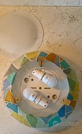 plafoniera lampadario con tessere vetro di murano 