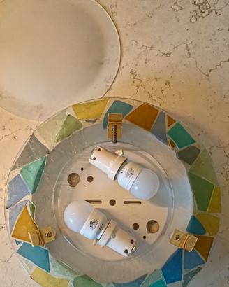 plafoniera lampadario con tessere vetro di murano 