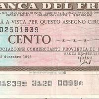 Miniassegno Banca del Friuli