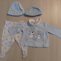 Completino + 2 berretti + tuta neve 1-3 mesi 