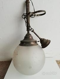 Lampa  / lampadario  palla cristallo satinato