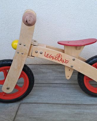 Bicicletta senza pedali in legno