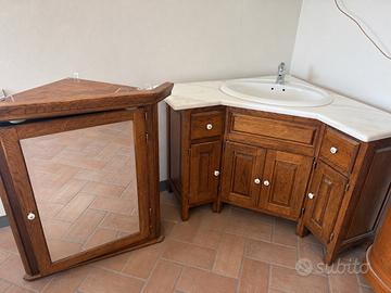 Mobile angolare bagno con specchiera