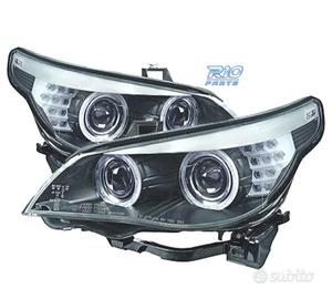 FARI XENON BMW E60 E61 07-10 ANGEL EYES NERO CHIAR