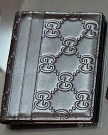Porta carte di credito Gucci originale in pelle
