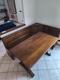 Tavolo con cassapanca legno massello