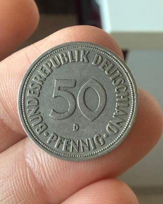Moneta 50 Pfennig 1968 Germania Ovest - Zecca D