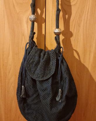 BORSA IN STOFFA  A RETE BLU