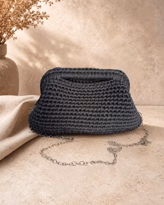 clutch bag in fettuccia 