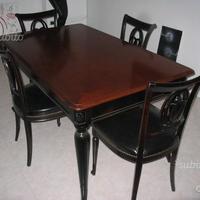 Tavolo Massello e poltrone in cuoio in Outlet