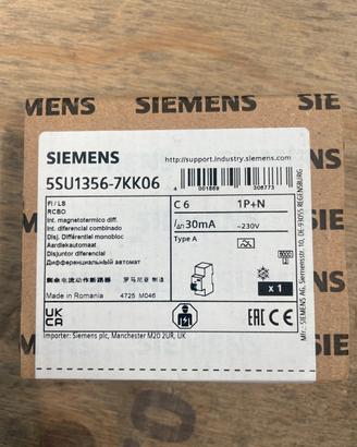 Interruttore  magnet. Diff. Siemens 5SU1356-7KK06