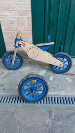 Bicicletta triciclo in legno