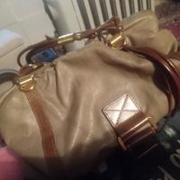 Borsa in pura pelle marrone